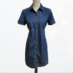 Motherhood Maternity Denim Button Down Dress Small